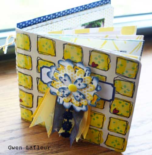Stenciled and Stamped Mini Scrapbook by Gwen Lafleur